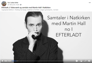 Billede af Martin Hall fra videoen Efterladt fra Sct. Lukas Facebookside.